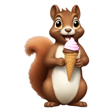 Squirrel eating ice cream sticker