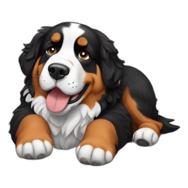 bernese mountain dog is on its back sticker