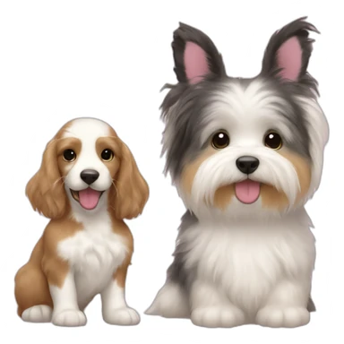 Bunny and a duck and a havanese puppy sticker