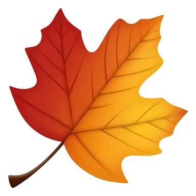 Red-orange-yellow-brown-gradients autumn leaves sticker
