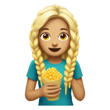 Girl eating elote sticker