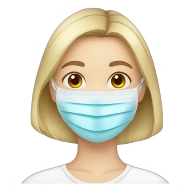 Russian girl with face mask beauty  sticker