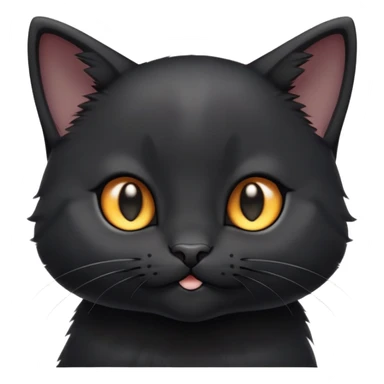 cinematic-cute-black-kitten cat-portrait-emoji,-head-tilted-playfully-and-inquisitively,-sleek-black-fur-with-subtle-hints-of-deep-gray,-simplified-yet-adorable-features,-highly-detailed,-glowing-with-a-warm,-friendly-glow sticker