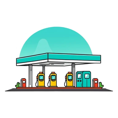 petroleum drop and gas station sticker