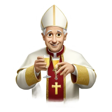 Pope drinking Prosecco  sticker