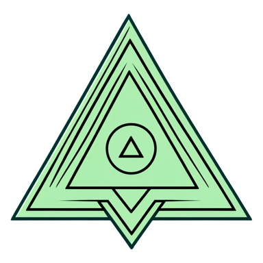 Ancient Maya emotion symbol, strictly only white and deep dark green colors, geometric sharp lines, angular, minimalist glyph style sticker