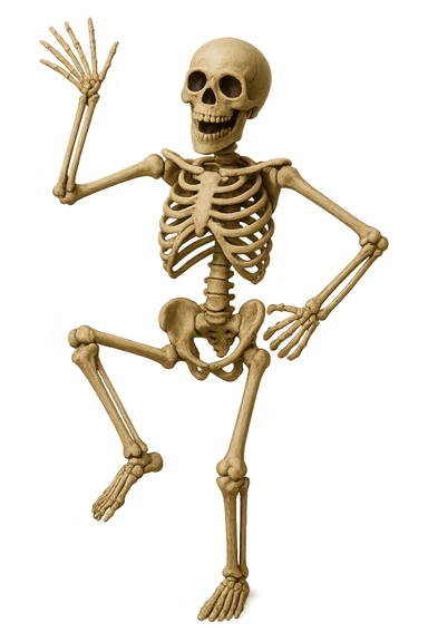 Halloween skeleton, make funny position, remove background   sticker