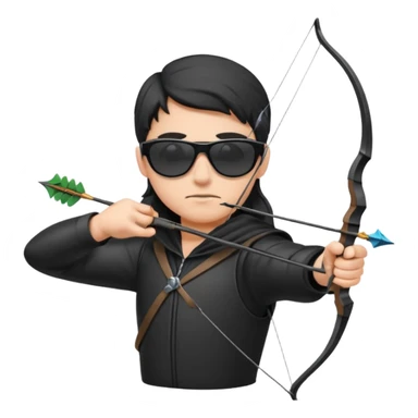 Blind archer aiming show black shades on the archer sticker
