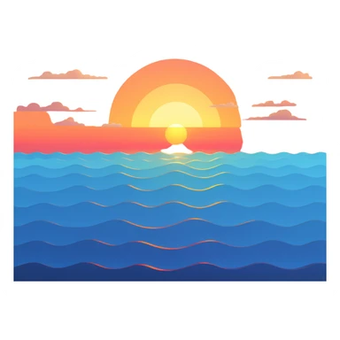 ocean sunset horizon sticker