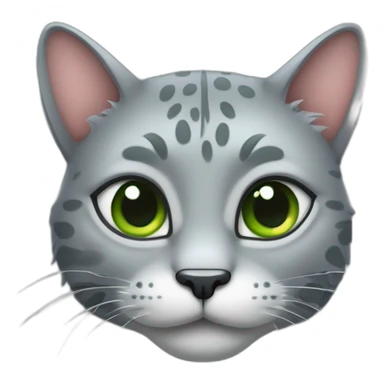 Une chatte grise avec des tes yeux verts qui ressemble à des yeux de crocodile  sticker