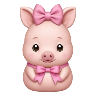 bunny ear accessory wearing baby piggy bun sticker