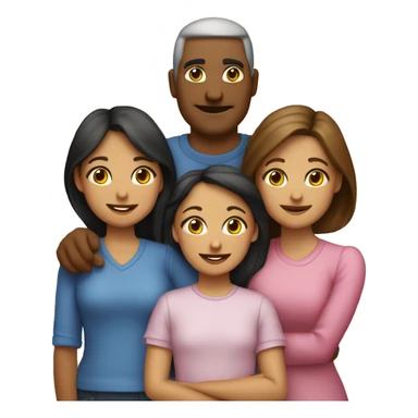 Familia 2 niñas y papá y mamá  sticker