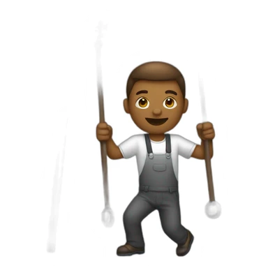 A man who is working with a swing sticker