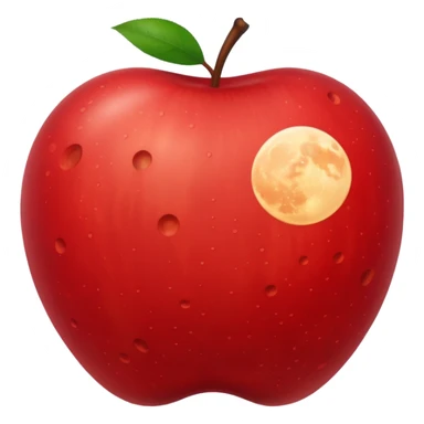 An Apple that looks like the moon sticker