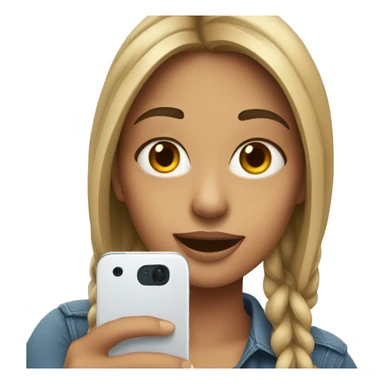 a girl with a phone making selfie sticker