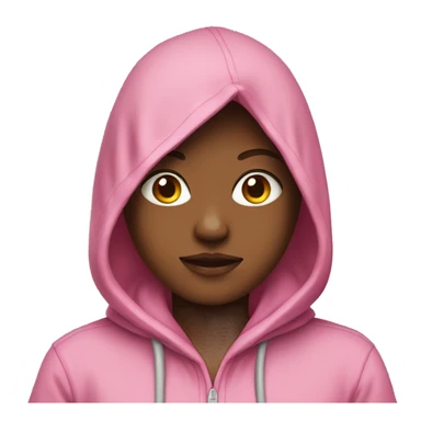 Girl wearing a pink hoodie sticker