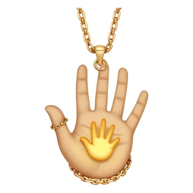 emojis for pendants with chains generally jewelry that is purposeful -- ethereal glowing hand palm lines-- 5 fingers reading palm 
 sticker