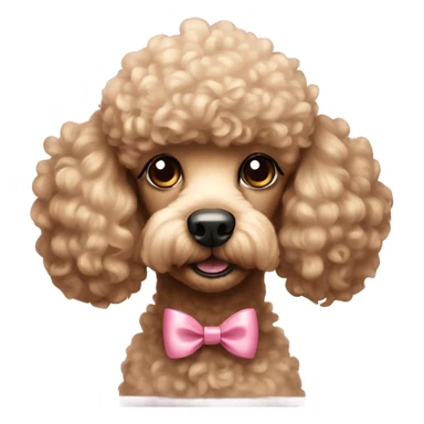 Poodle with bow sticker
