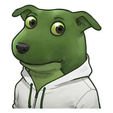 Dog wearing a hoodie sticker