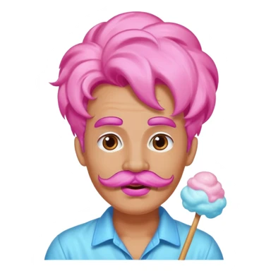 cloud person cotton candy sassy very big mustached sticker