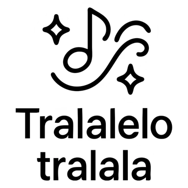 simple modern icon of 'Tralalelo tralala', minimal lines, abstract musical or whimsical theme sticker