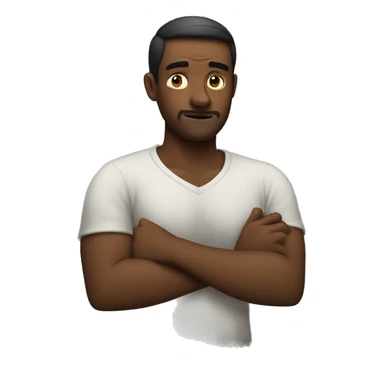 a man crossing his arms to say no sticker