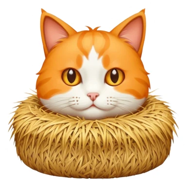 cat with a top hay sticker