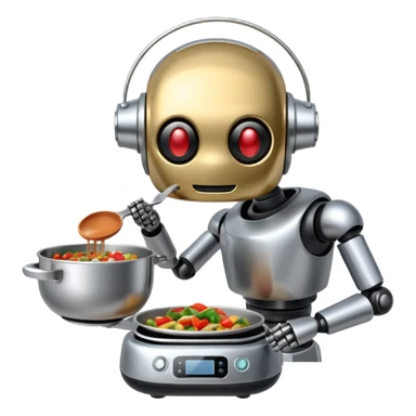 cooking robot with meal sticker