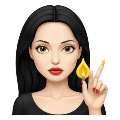 “Emoji girl, femme fatale, black hair. anglina jolie vibes sticker