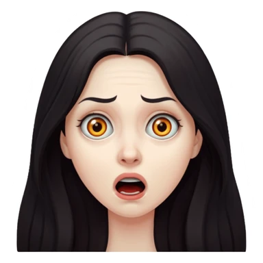 A realistic woman in horror, waist-length portrait sticker