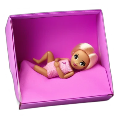 Newborn barbie in box photo session sticker
