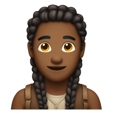 A brown skin guy with braids  sticker