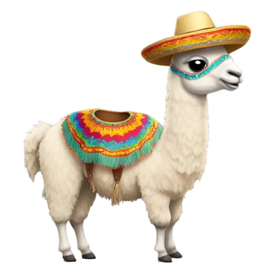 Full body Llama with a sombrero sticker