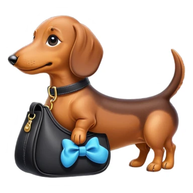 a black bag shaped like a dachshund sticker
