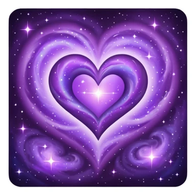 purple galaxy heart sticker