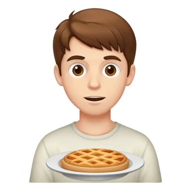Hungry white boy with brown hair  sticker