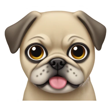 Funny pug dog  sticker
