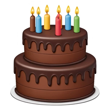 a big three-tiered chocolate birthday cake without candle sticker