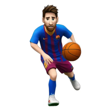 messi pateando una pelota de basket sticker