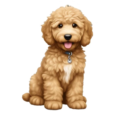 light brown fluffy golden doodle puppy sticker