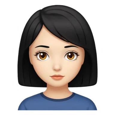 chica con pelo  negro y media melena y ojos marrones sticker