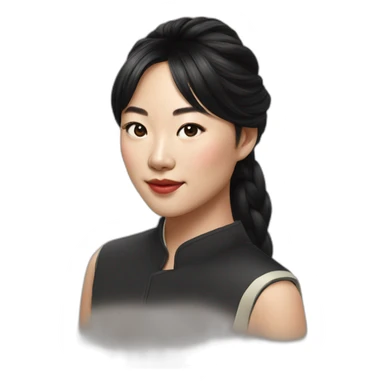 Greta Lee actor asian portrait black hair sticker