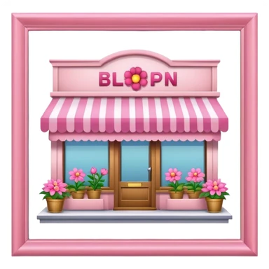 pink flower shop sticker