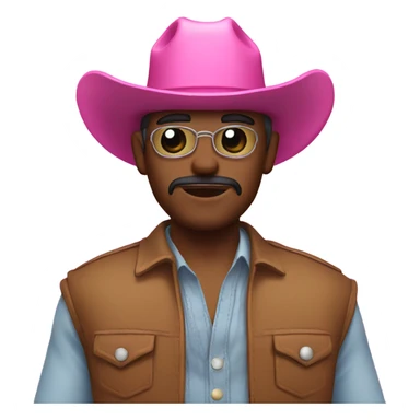 Cowboy wearing an eyepatch and a pink cowboy hat sticker