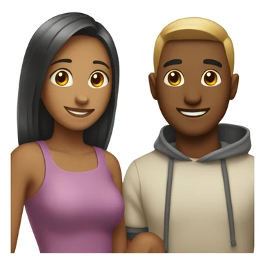 Girl boy couple smiling together sticker