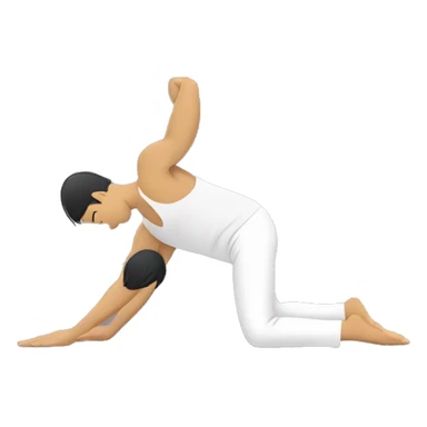 downward dog yoga asian man sticker