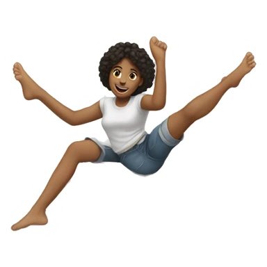 Girl kicking feet on bed n a macbook  sticker