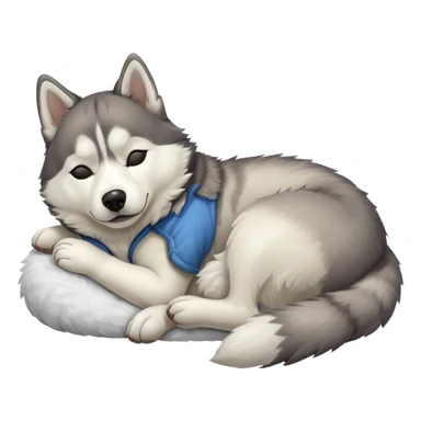 husky dog sleeping on the floor sticker