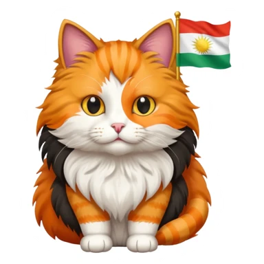 cat with Kurdistan flag sticker