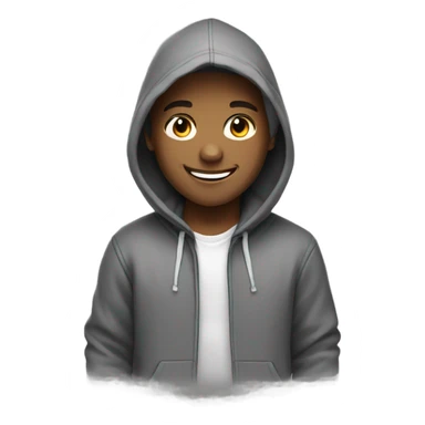 smiling boy in hoodie sticker